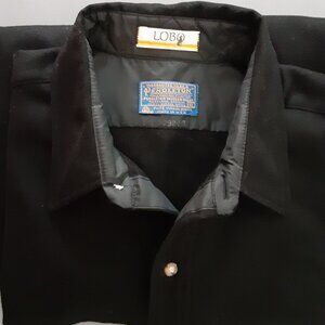 Vintage 1990 Lobo Pendleton Shirt * Black Wool Jacket Shacket * Sz XL